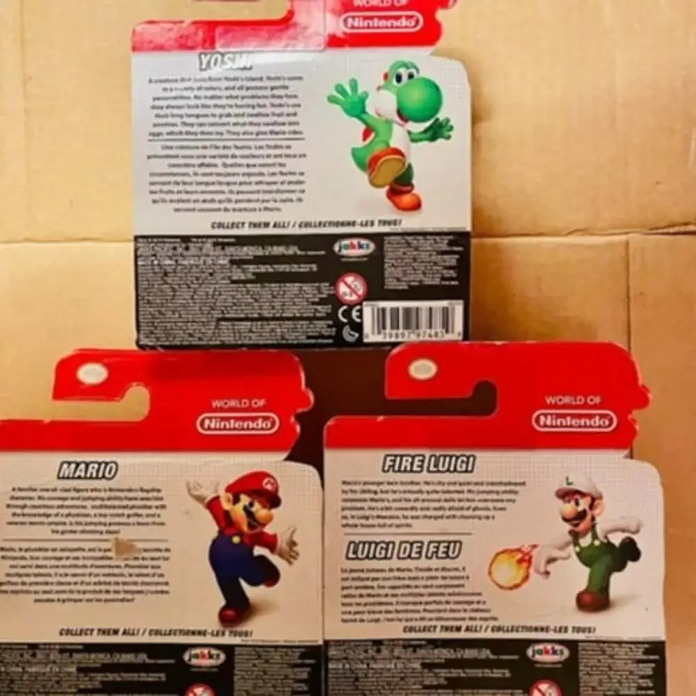Set of Three Nintendo Super Mario Bros. Mario, Yoshi & Luigi Figures~ FREE SHIP!